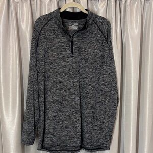 Under Armour Black and Gray Quarter-Zip Pullover, XL, loose fit, heat gear